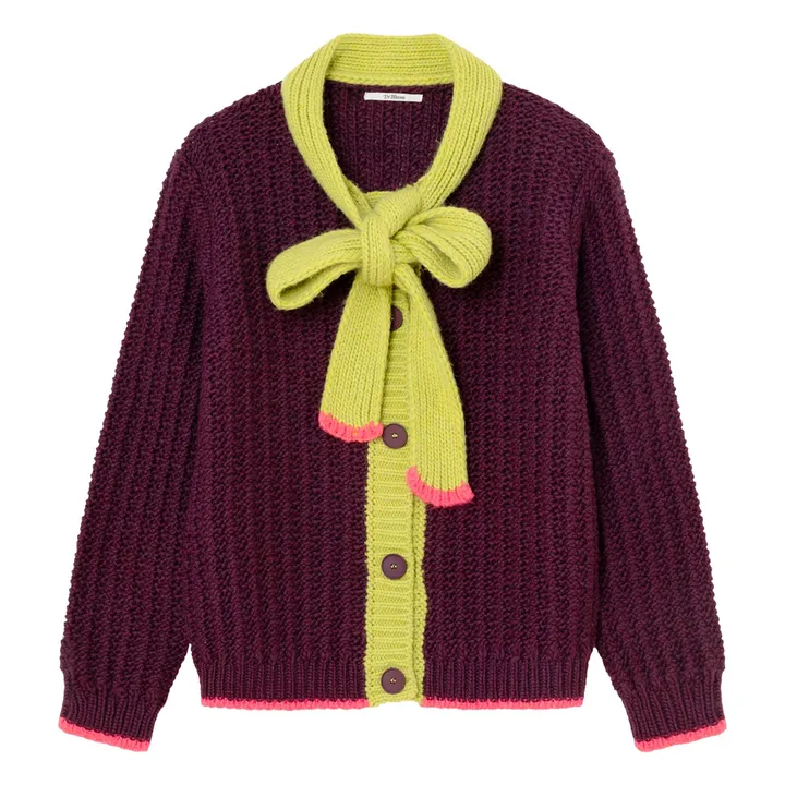 Cardigan Grace | Aubergine- Image produit n°0