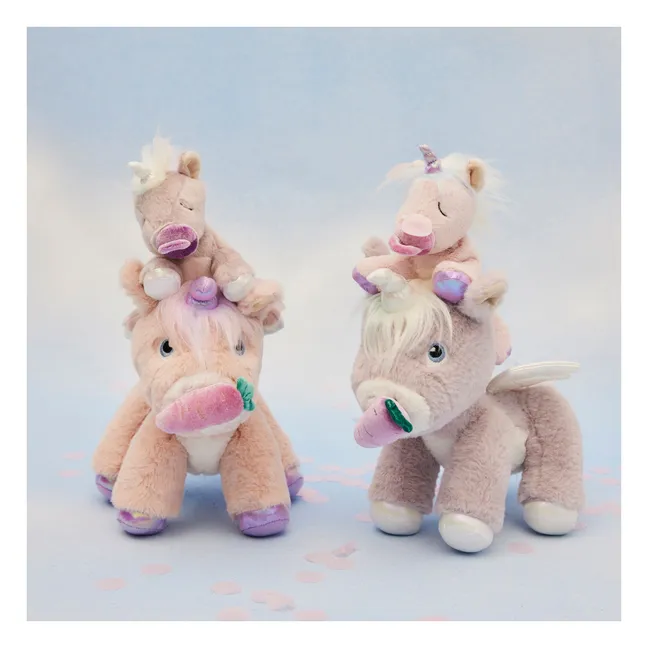 Peluche unicornio brillante | Rosa Pálido