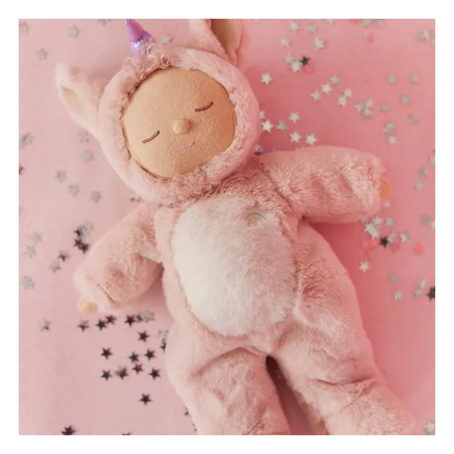 Acogedora muñeca unicornio Dinkum | Rosa