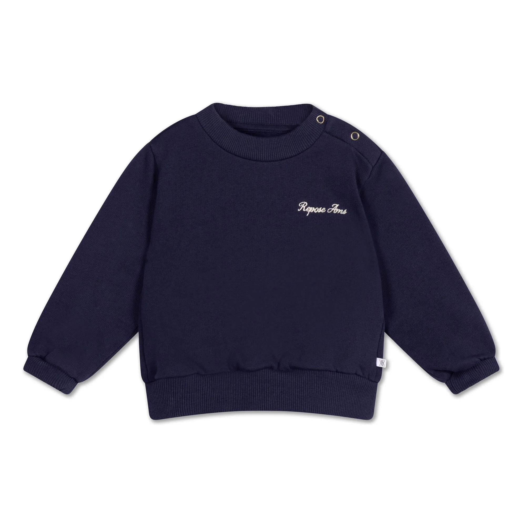 Repose Ams Navy Blue Sweat Cozydrop Coton Bio Bébé