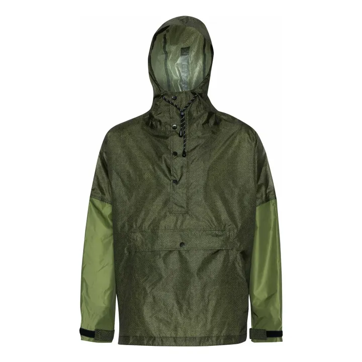 Anorak Imperméable Herringbone | Vert kaki- Image produit n°0