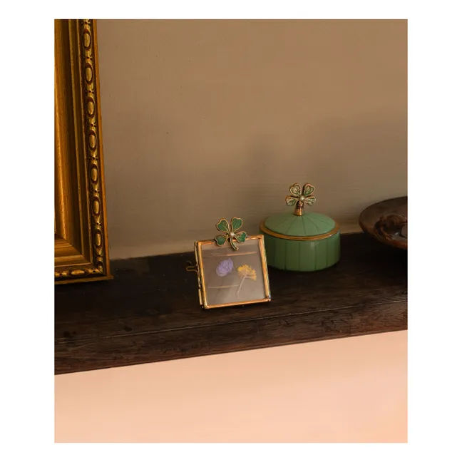 Lucky Clover brass photo frame | Gold