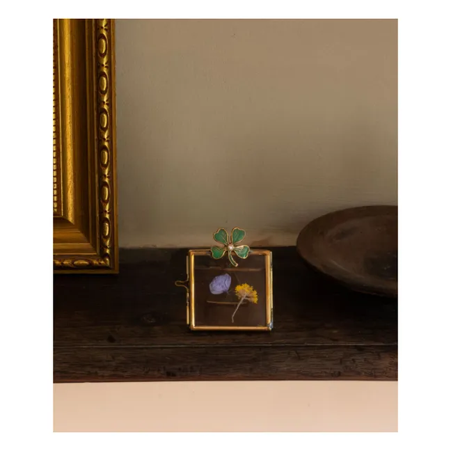 Lucky Clover brass photo frame | Gold