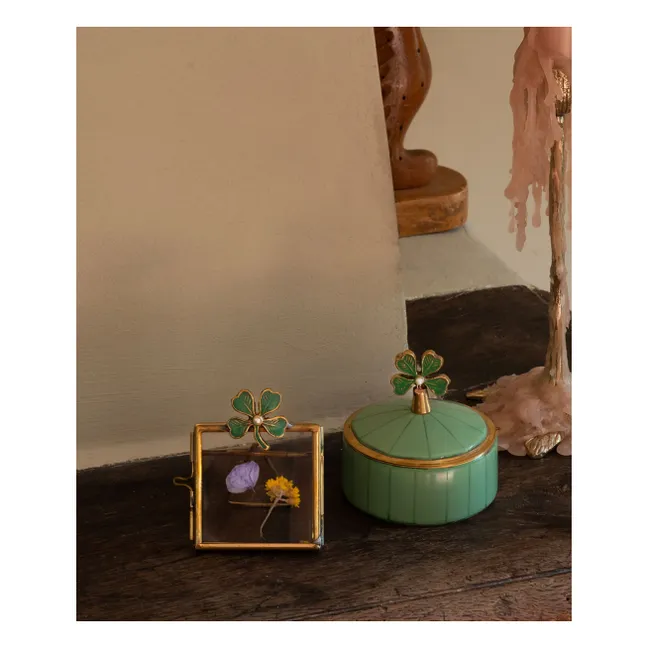 Lucky Clover brass photo frame | Gold