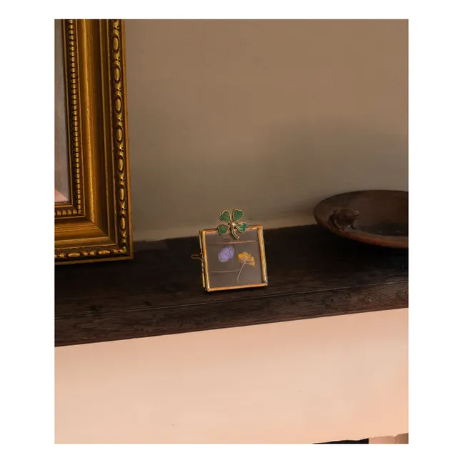 Lucky Clover brass photo frame | Gold