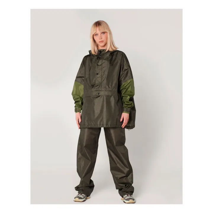 Anorak Imperméable Herringbone | Vert kaki- Image produit n°5