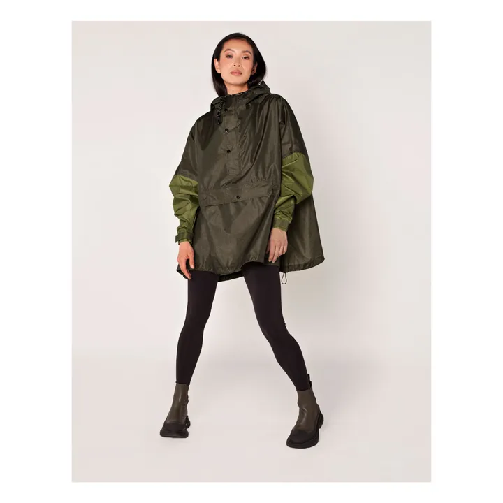 Anorak Imperméable Herringbone | Vert kaki- Image produit n°4