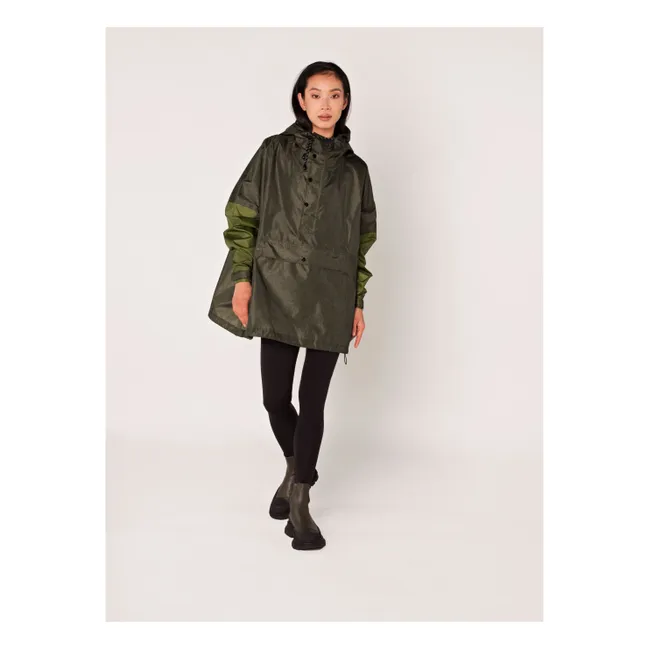 Herringbone waterproof anorak | Khaki