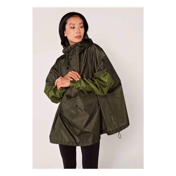 Anorak Imperméable Herringbone | Vert kaki- Image produit n°2