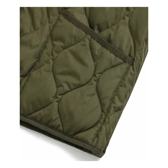 Chaqueta militar unisex sin mangas y cuello en V | Olive