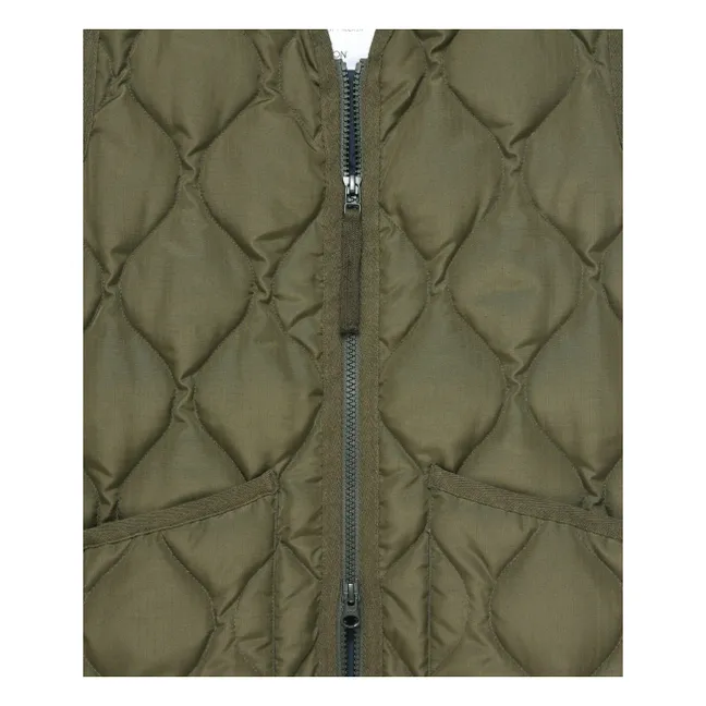 Chaqueta militar unisex sin mangas y cuello en V | Olive