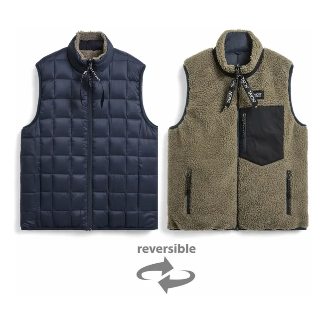 Chaqueta sin mangas unisex reversible Boa Down | Azul marino - Crudo