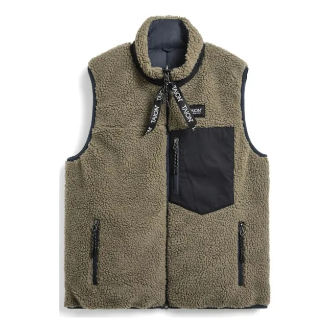 Unisex Reversible Boa Down Sleeveless Jacket | Navy blue - Off-white