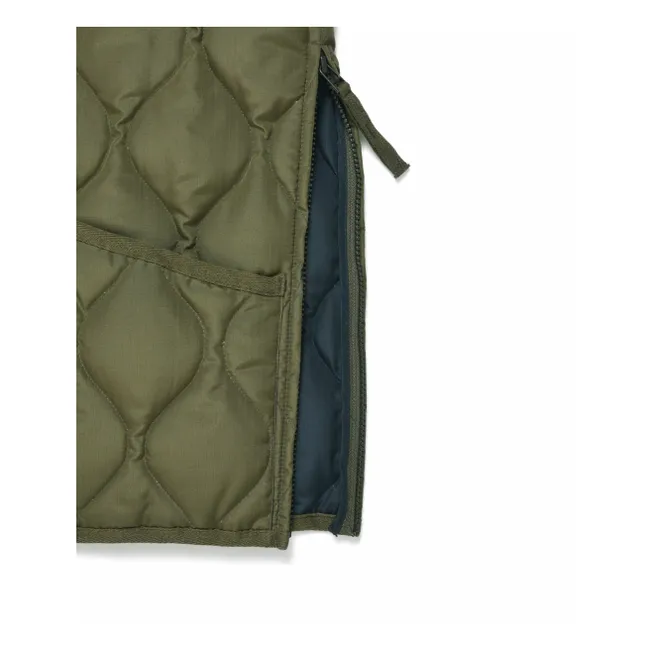 Chaqueta militar unisex sin mangas y cuello en V | Olive