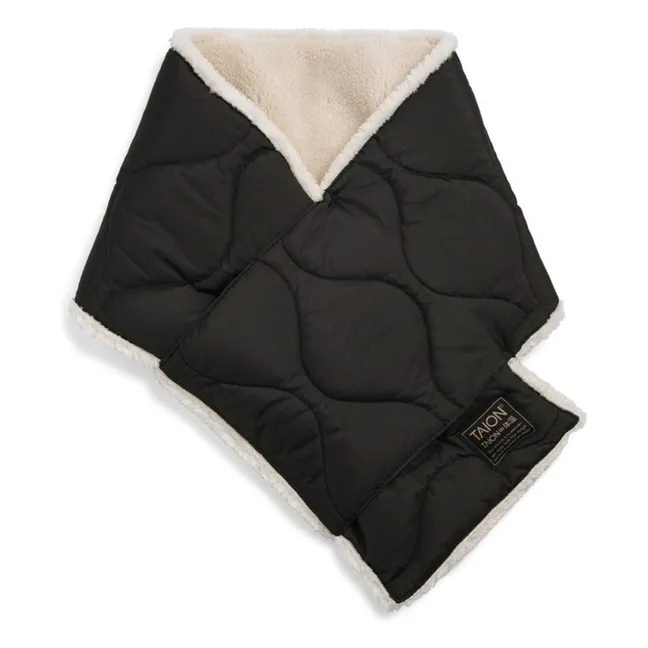Sciarpa militare reversibile in piuma d'oca | Noir/Blanc