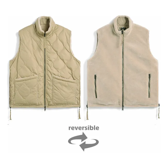 Chaqueta militar reversible sin mangas y cuello alzado  | Amarillo