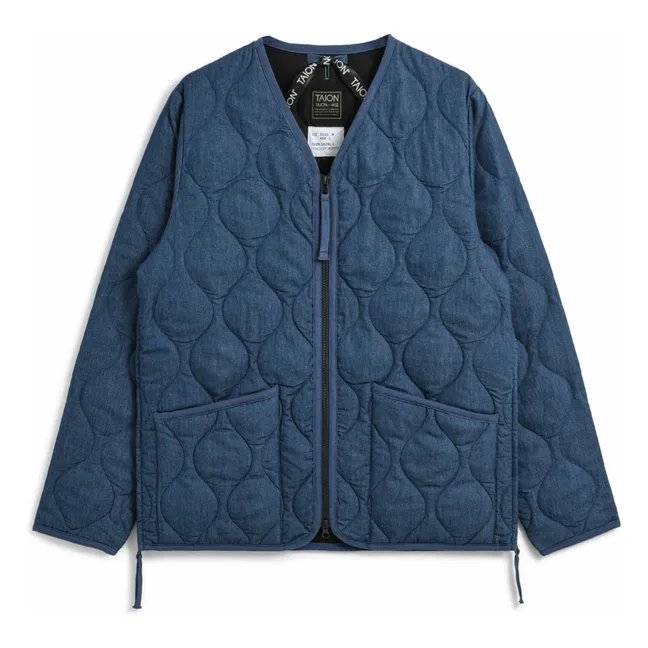 Chaqueta militar unisex con cuello en V | Azul índigo