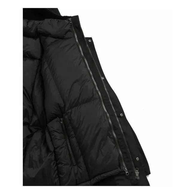 Chaqueta de plumón con capucha y volumen  | Negro