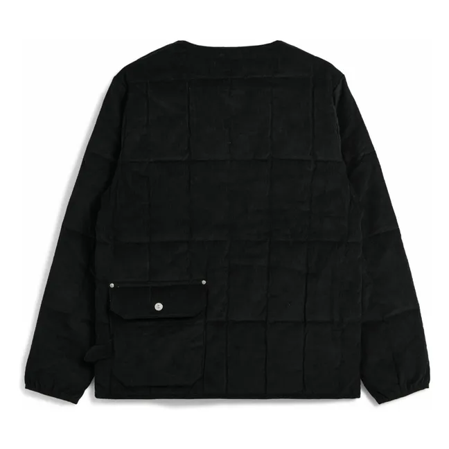 Chaqueta de pana con cuello redondo  | Negro