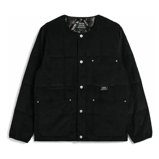 Chaqueta de pana con cuello redondo  | Negro