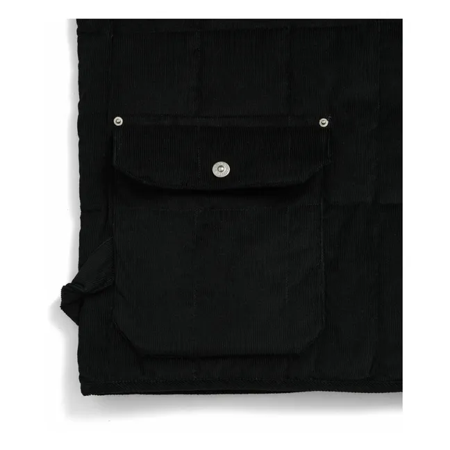 Veste Col Rond Velours Côtelé  | Noir