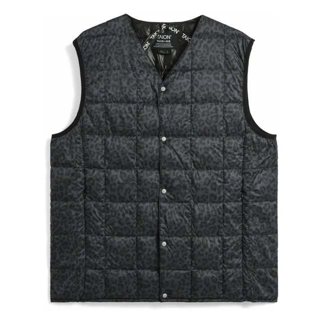 Sleeveless V-neck jacket | Black