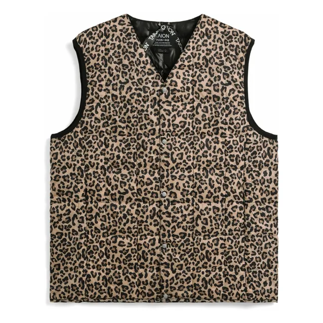 Sleeveless V-neck jacket | Khaki