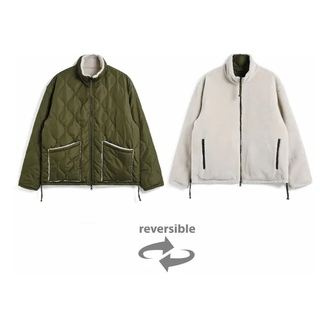 Chaqueta militar reversible con cuello alzado | Olive