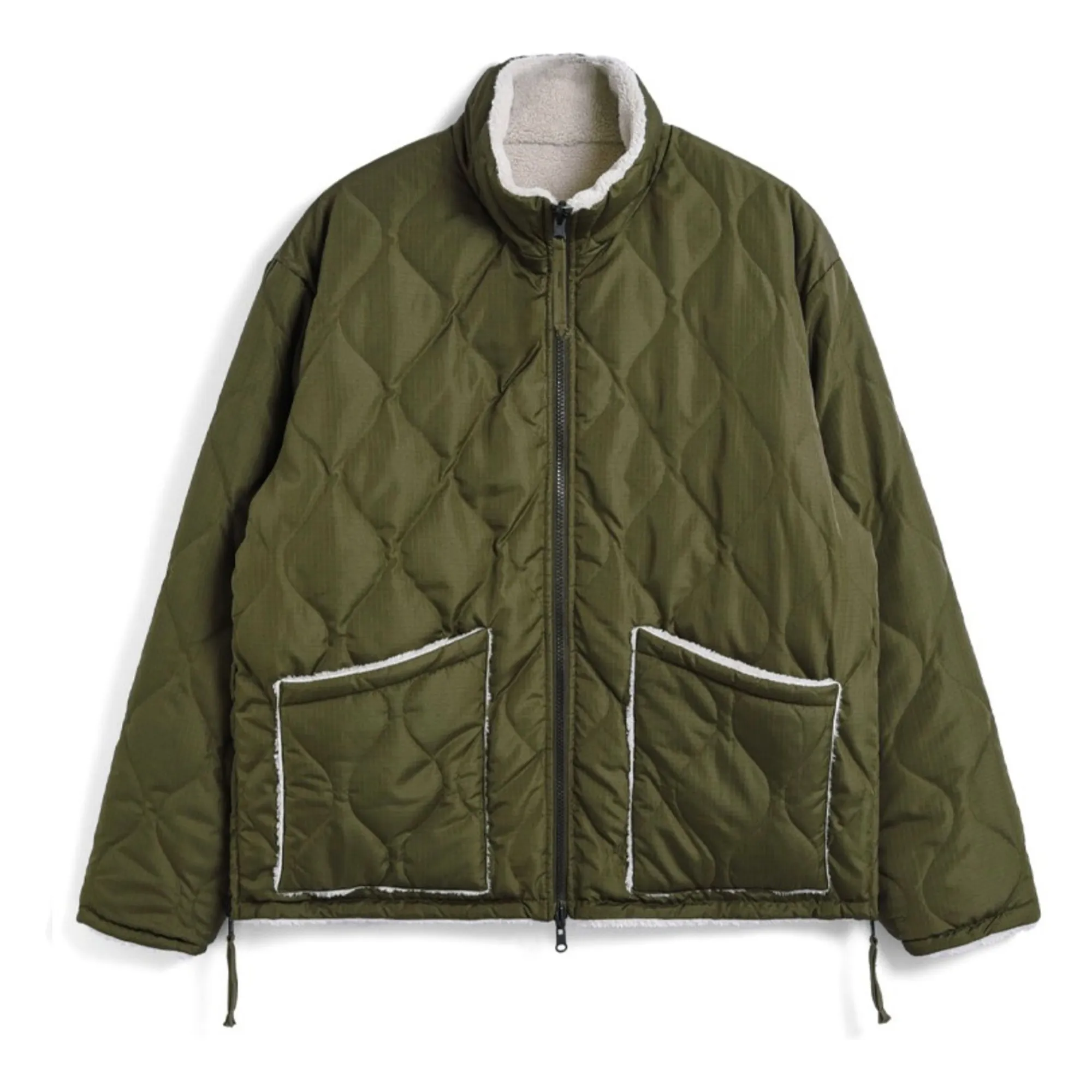 Taion Olive Military Reversible Stand-Up Collar Jacket