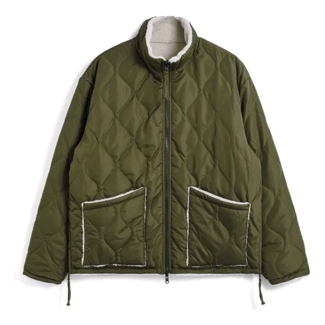 Chaqueta militar reversible con cuello alzado | Olive
