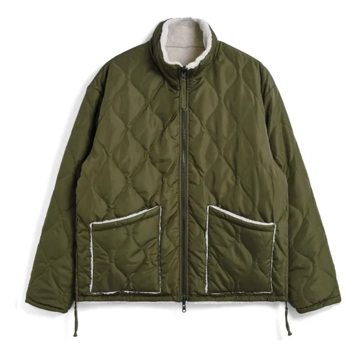 Veste Militaire Réversible Col Montant | Olive- Image produit n°0