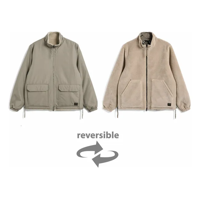 Chaqueta militar reversible con cuello alto  | Mocha
