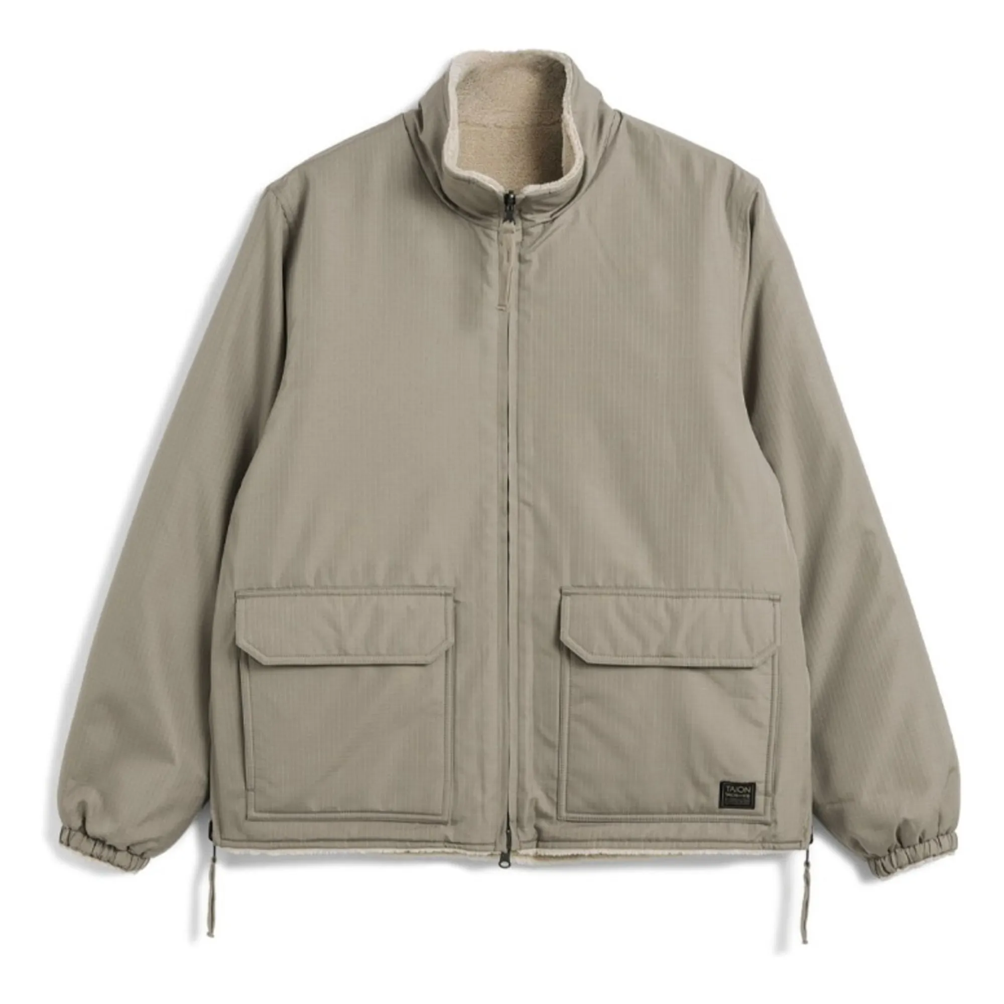 Taion Mocha Reversible Military Jacket With Stand-Up Collar