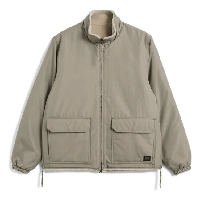 Military Reversible Jacke mit Stehkragen  | Mokka