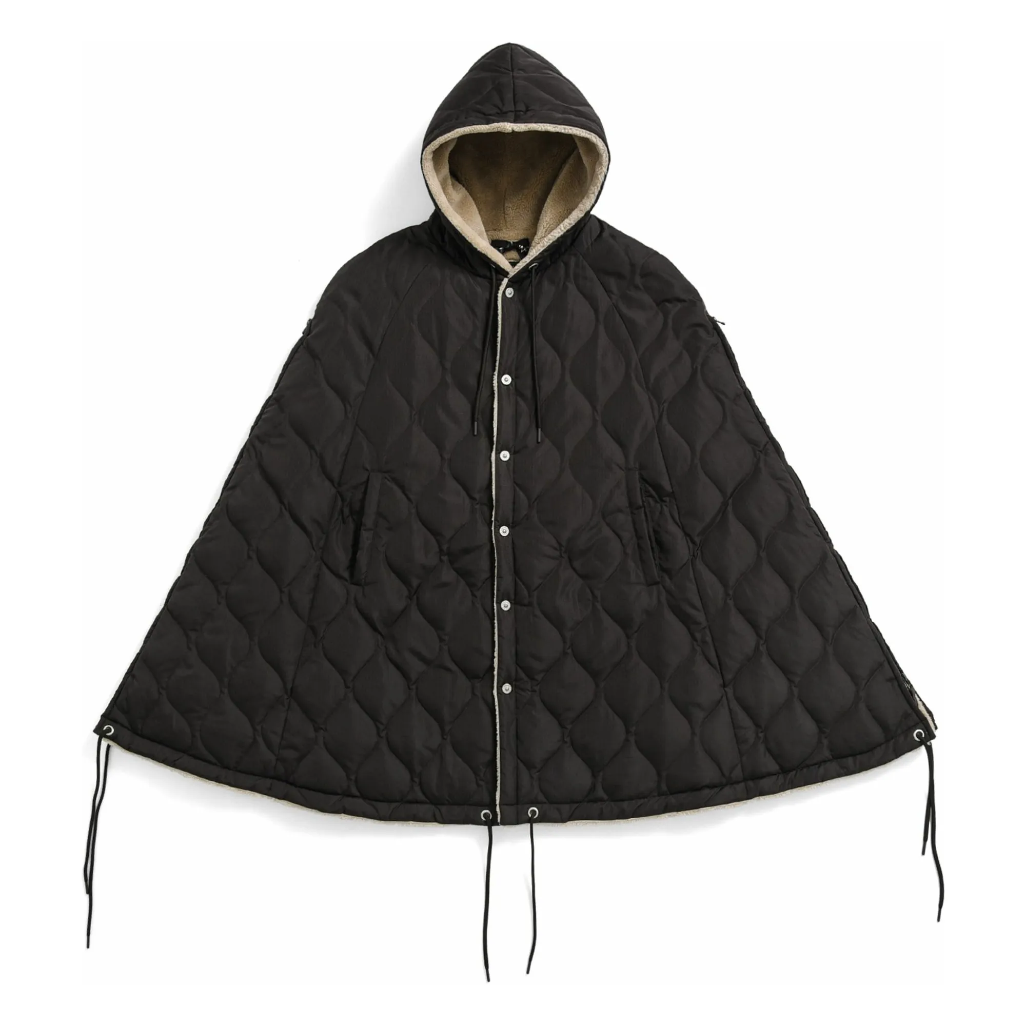 Taion Men's Chocolate Military Cape Jacket