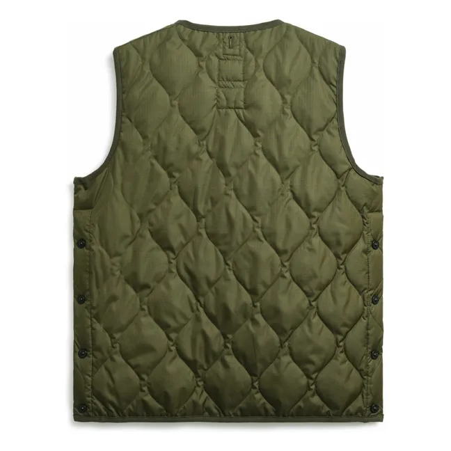 Chaqueta militar unisex sin mangas y cuello en V | Olive