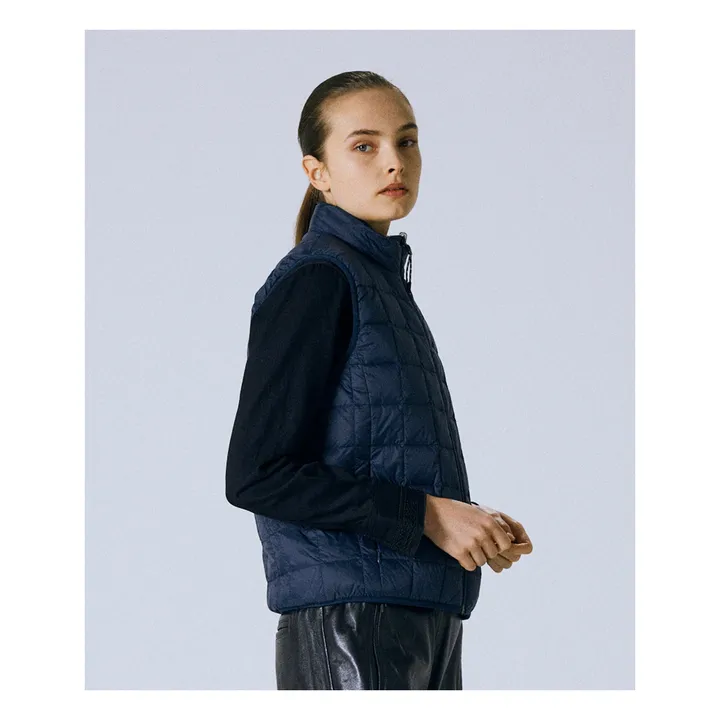 Unisex Reversible Boa Down Sleeveless Jacket | Navy blue - Off-white- Product image n°2