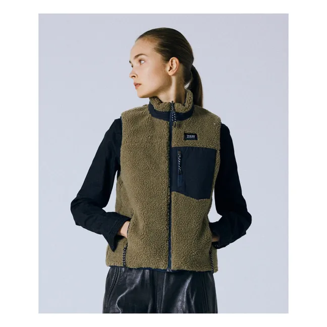 Chaqueta sin mangas unisex reversible Boa Down | Azul marino - Crudo