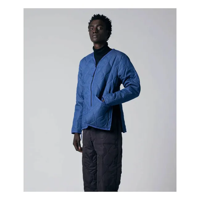 Chaqueta militar unisex con cuello en V | Azul índigo