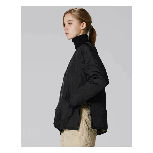 Chaqueta militar unisex con cuello en V | Negro