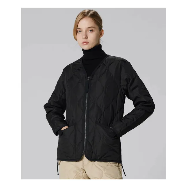 Chaqueta militar unisex con cuello en V | Negro