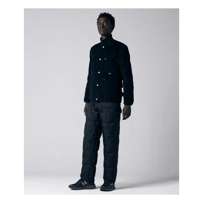 Corduroy Round Collar Jacket  | Black