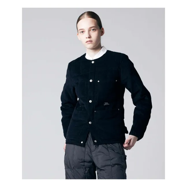 Chaqueta de pana con cuello redondo  | Negro