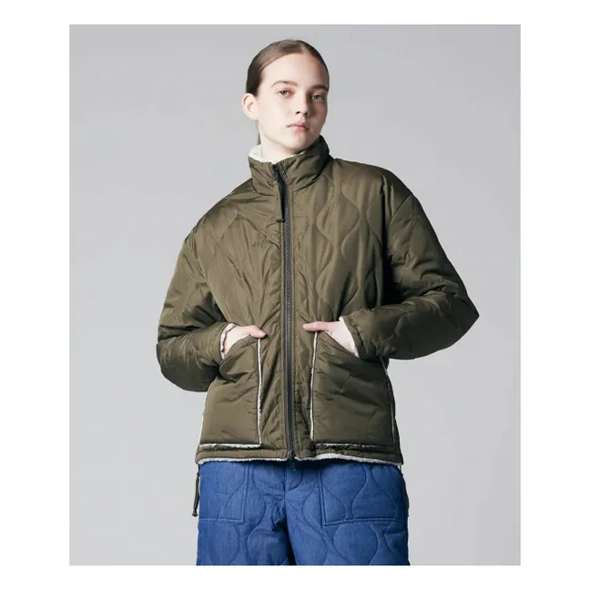 Chaqueta militar reversible con cuello alzado | Olive