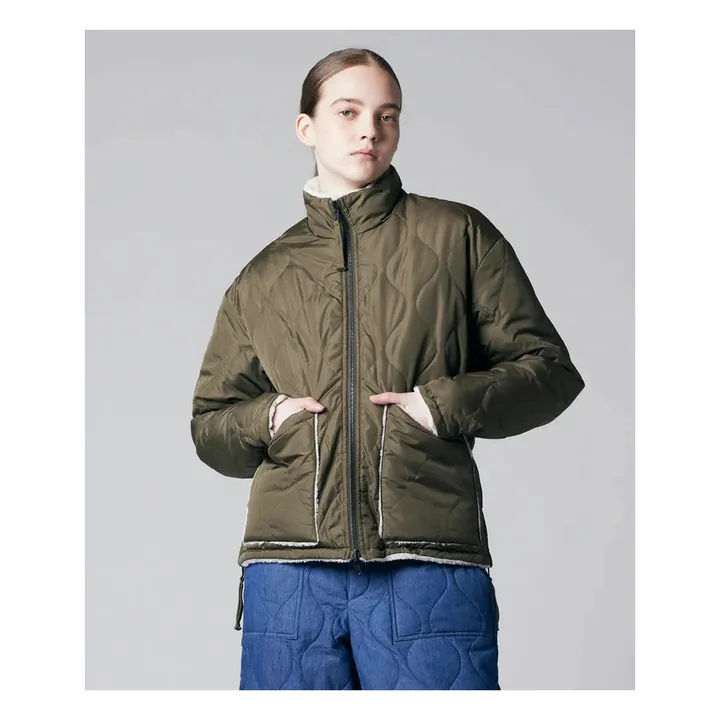 Veste Militaire Réversible Col Montant | Olive- Image produit n°1