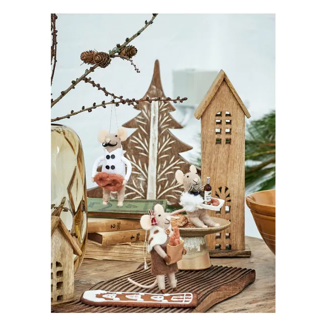 Peo wool hanging mouse decoration - Set of 3 | Multicoloured