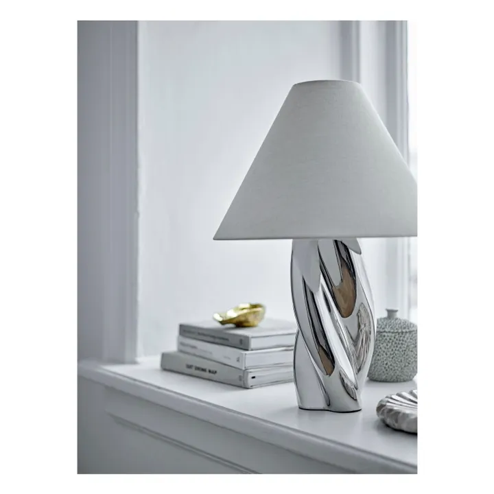 Lampe de table Silva en grès | Argenté- Image produit n°1