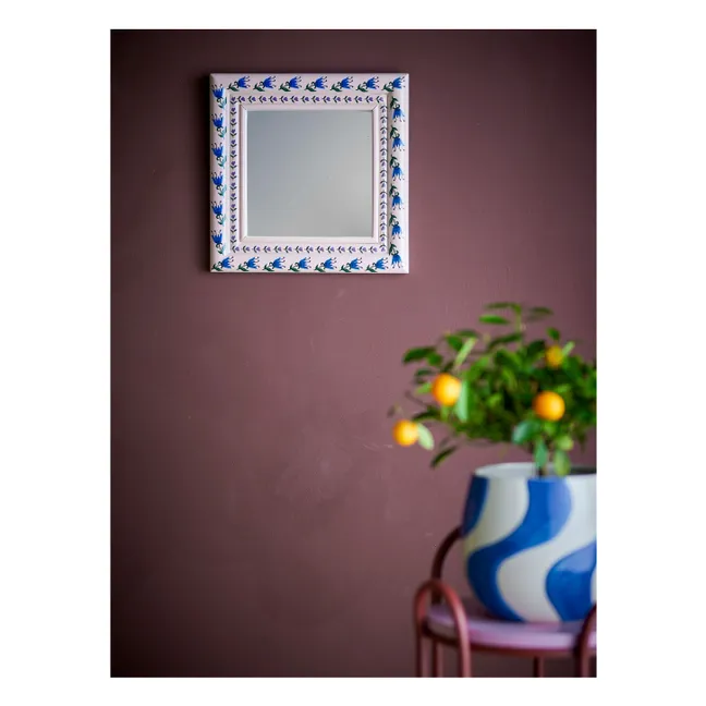 Espejo de pared de pino Badia | Rosa