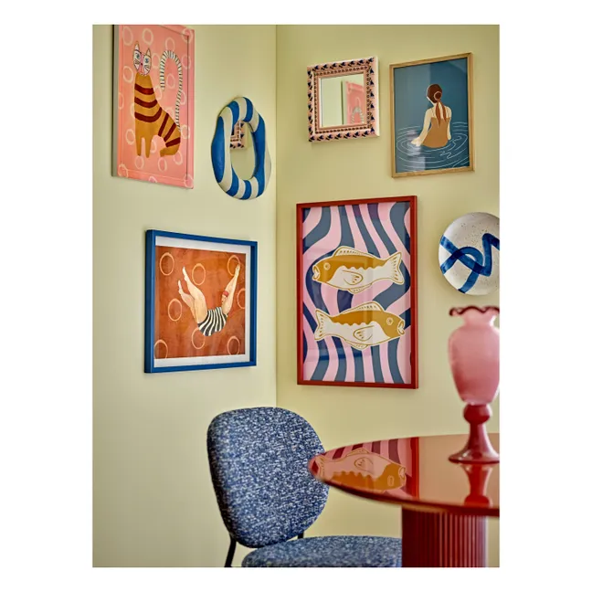 Badia wall mirror in pine | Pink