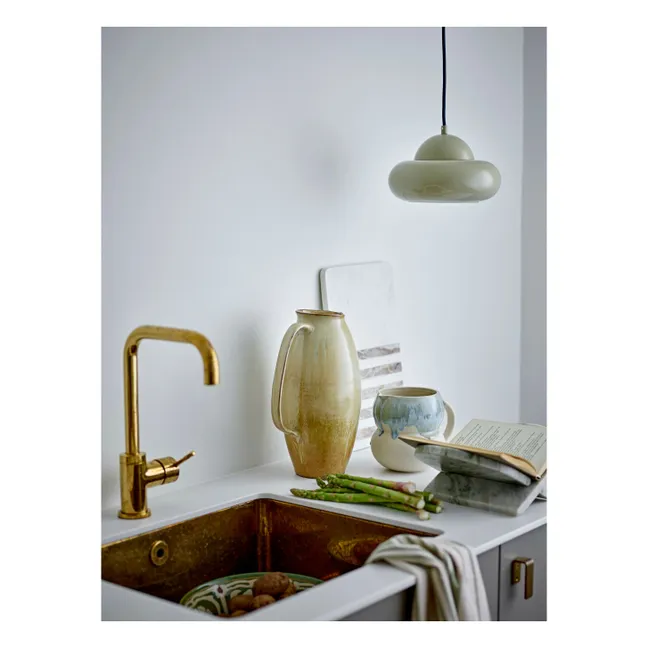 Bubble hanging lamp in metal | Almond green